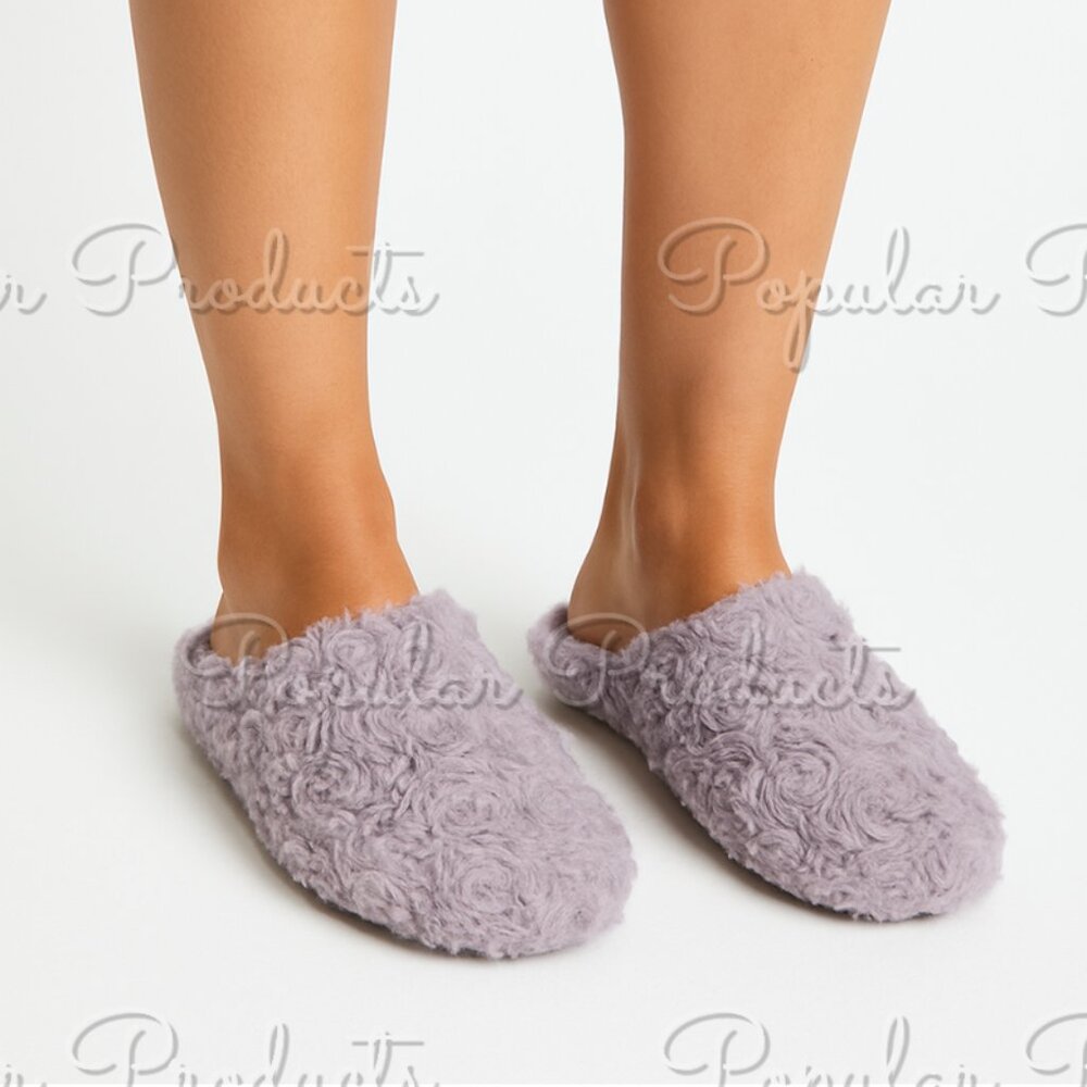 SO | Plush Slippers, Gray